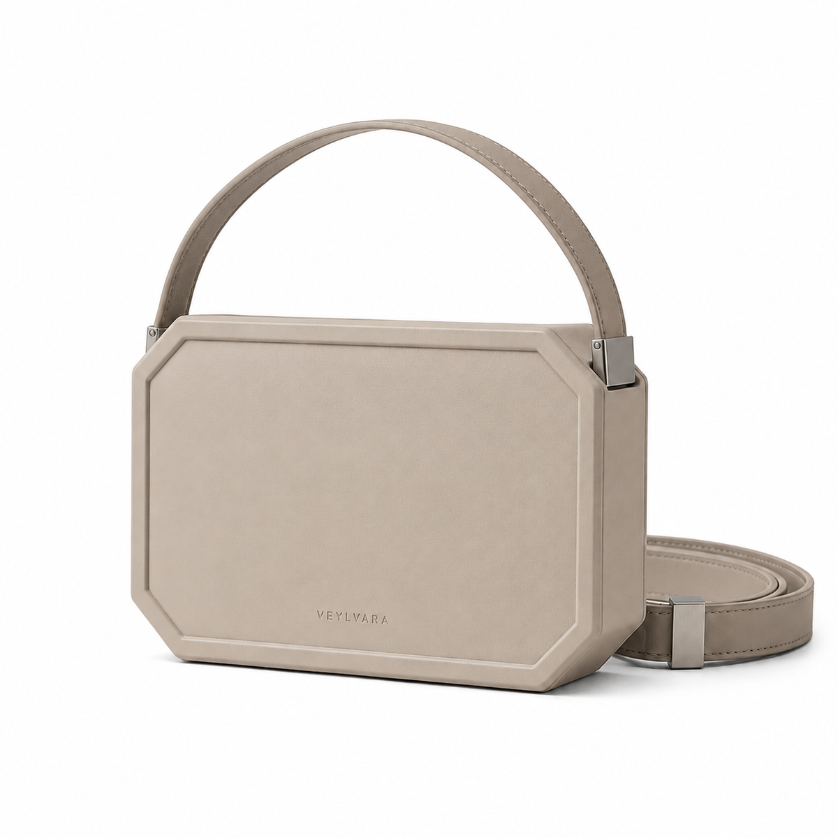 VEYLVARA strukturerad mini axelväska – stenbeige